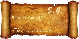 Storch Gergő névjegykártya